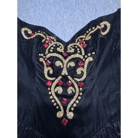 VTG Jessica‎ McClintock Gunne Sax NWT Black Strapless Jeweled Dress Size 7/8 - Picture 4 of 12